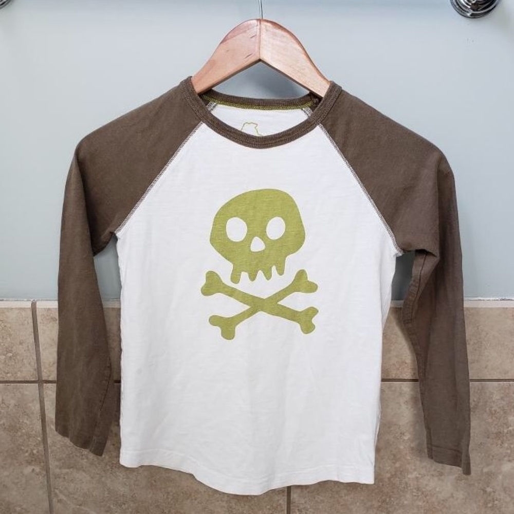 Mini Boden boys raglan skull shirt size 7 - 8